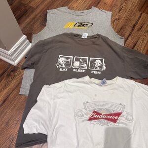 Vintage y2k Graphic T-Shirt Bundle Budweiser Fishing Reebok L/XL